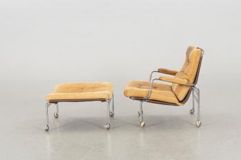 BRUNO MATHSSON, fåtölj med fotpall, "Karin", Dux, 1900-talets andra hälft.