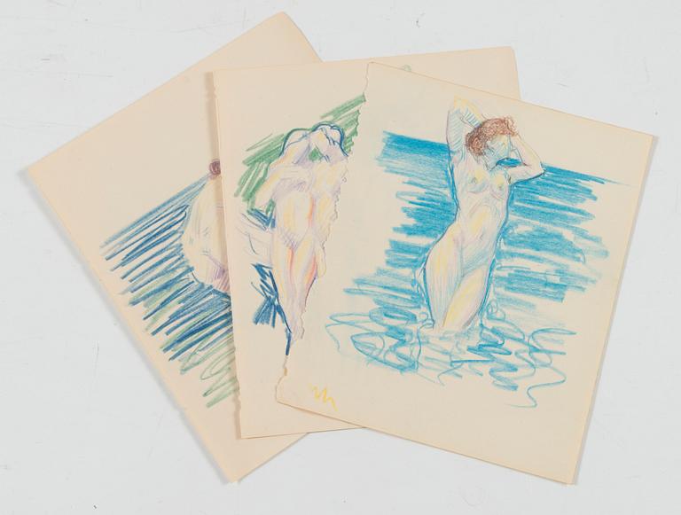 Santeri Salokivi, Ladies on the Beach, 3 pcs.