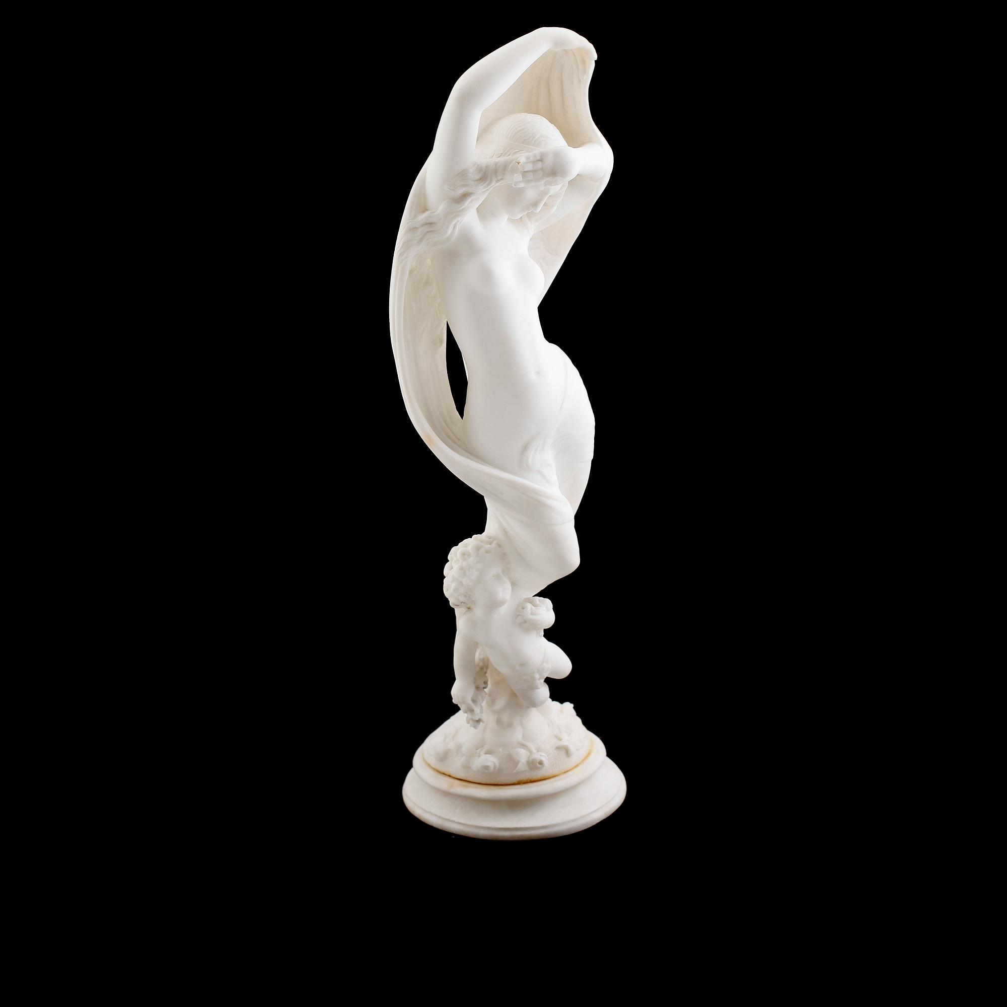 SKULPTUR, marmor, signerad Fossati, Gentile, Wien, omkring år 1900.