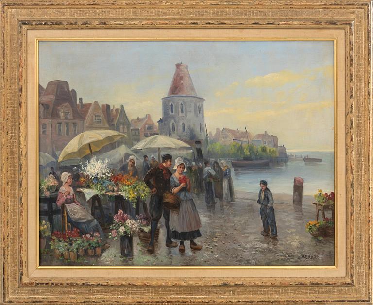 Unknown artist 20th century, Flower Market.