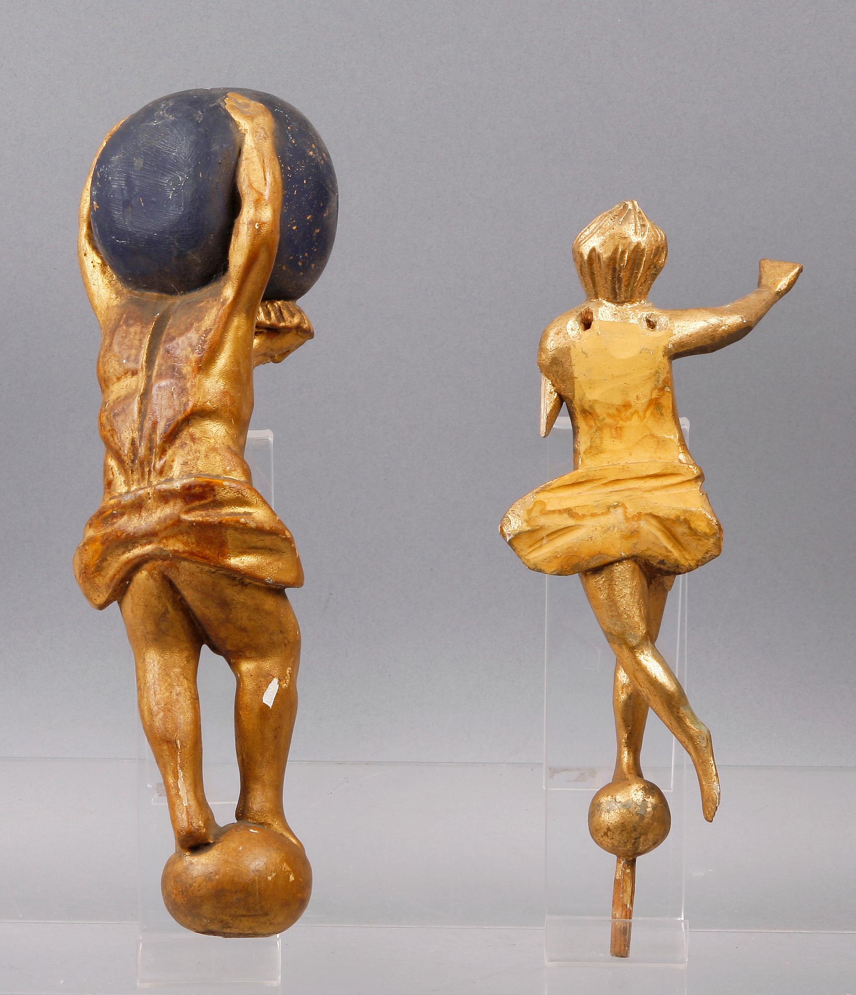 ORNAMENT, 2 st, trä, 1800-tal.