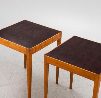 A pair of Swedish Modern side tables, 1940's.