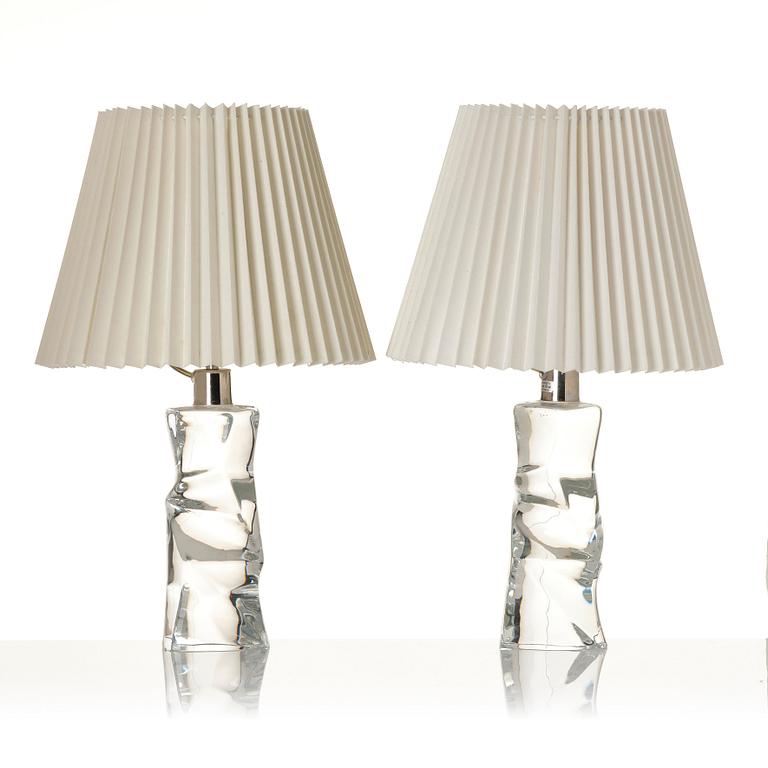 Olle Alberius, a pair of table lamps model "2214/271", Orrefors, 1960-70s.