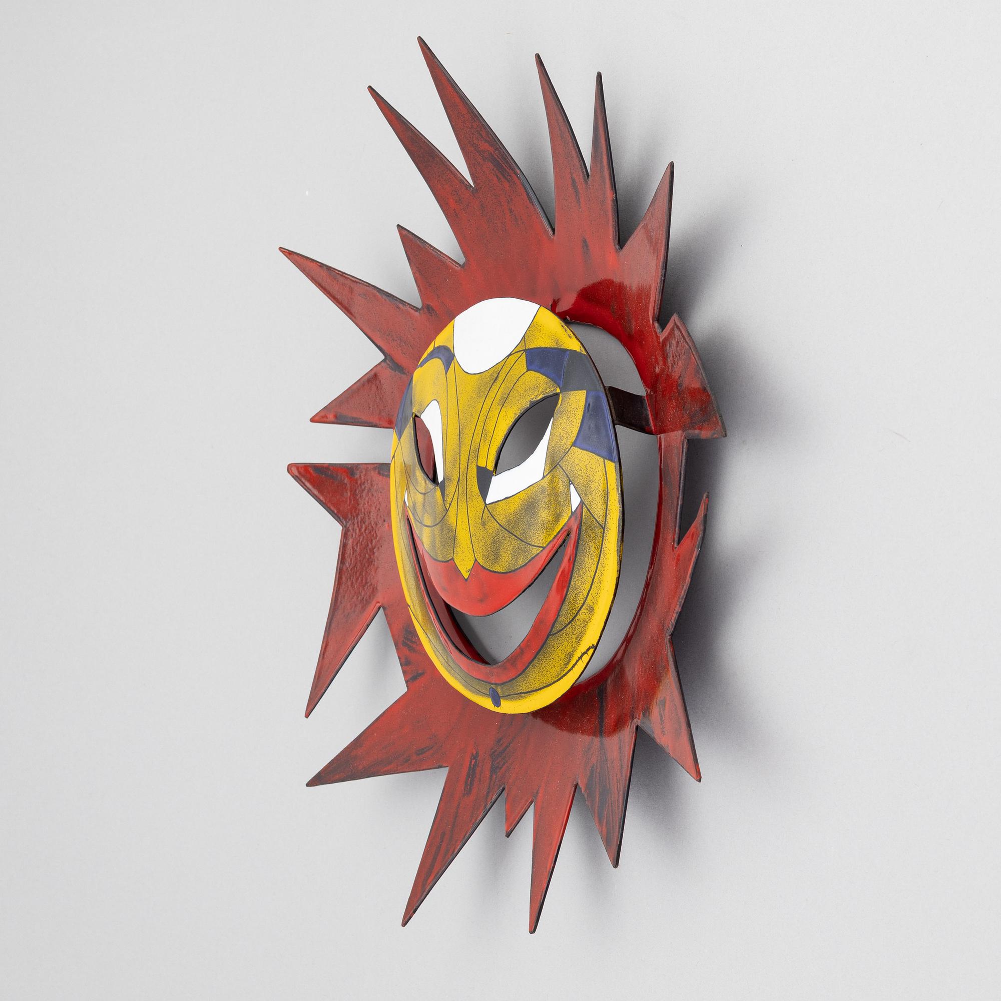 Stig Lindberg, väggskulptur, emalj på plåt, Gustavsberg.