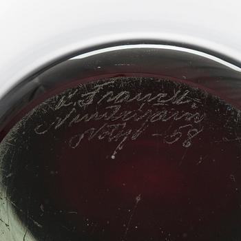 Kaj Franck, a 'KF 239' glass vase signed K. Franck Nuutajärvi Notsjö -58.