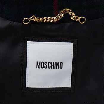 A checked jacket by Moschino.