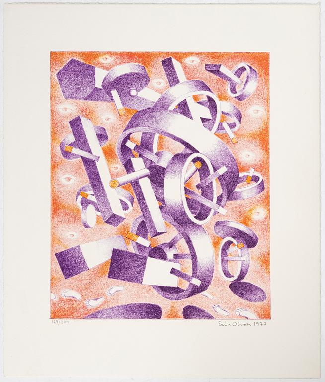 Erik Olson, 'En sökares vandring', folder with colour lithographs, 3 works, including book and catalogue.