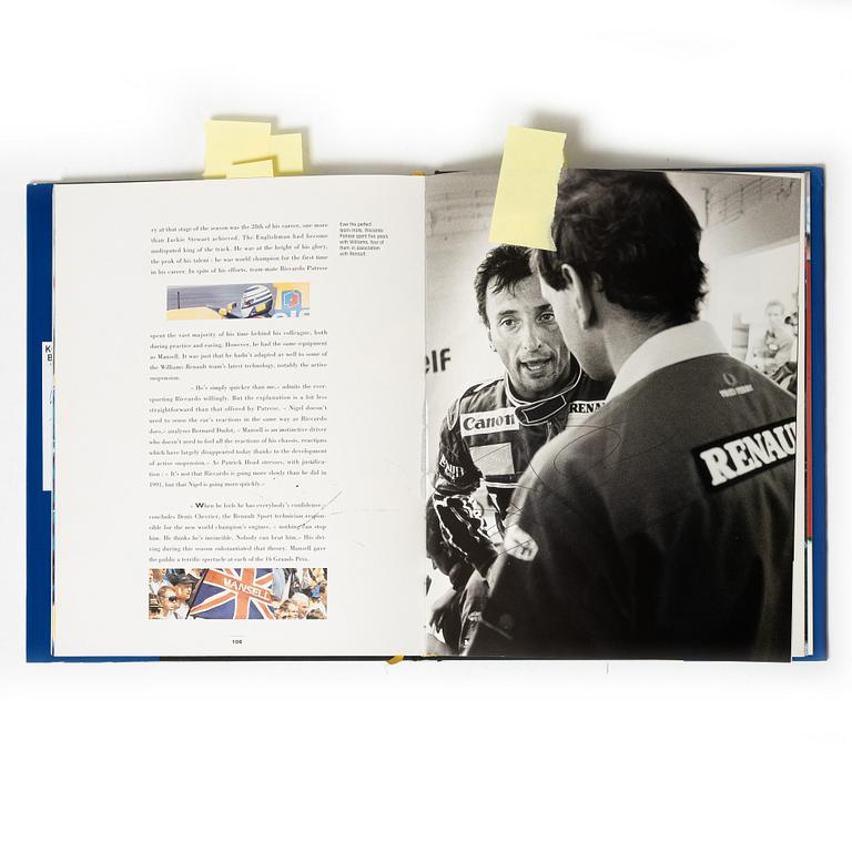 Signed book, 'The Official History of the World Champion Renault 1902–1992', France, 1992.
