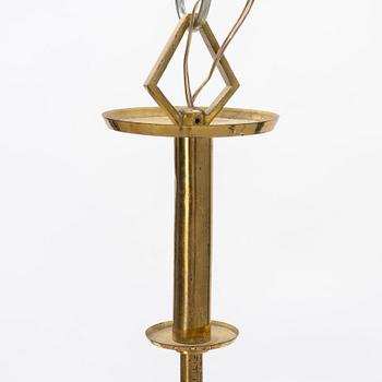 A ceiling brass lamp, ca 1930-/40's.