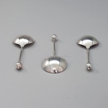 SUPSKEDAR, 3 st, silver, Tillander, Helsingfors 1986. Tot. vikt ca 129 g.