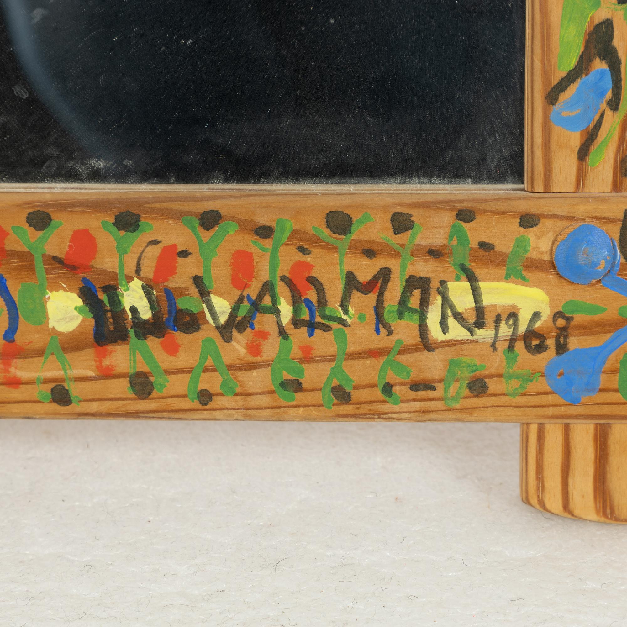 Uno Vallman, Spegel med målad ram.