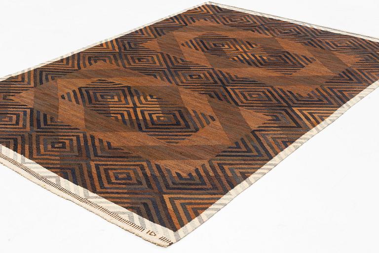 Ingrid Dessau, a carpet, "Kreta"  flat weave, ca 248 x 180 cm, signed KLH ID.