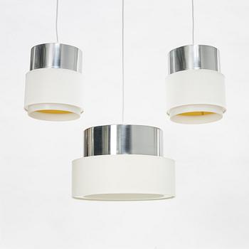 A set of three 'Cylindus' ceiling lights, Luxus, Vittsjö, 1970's.