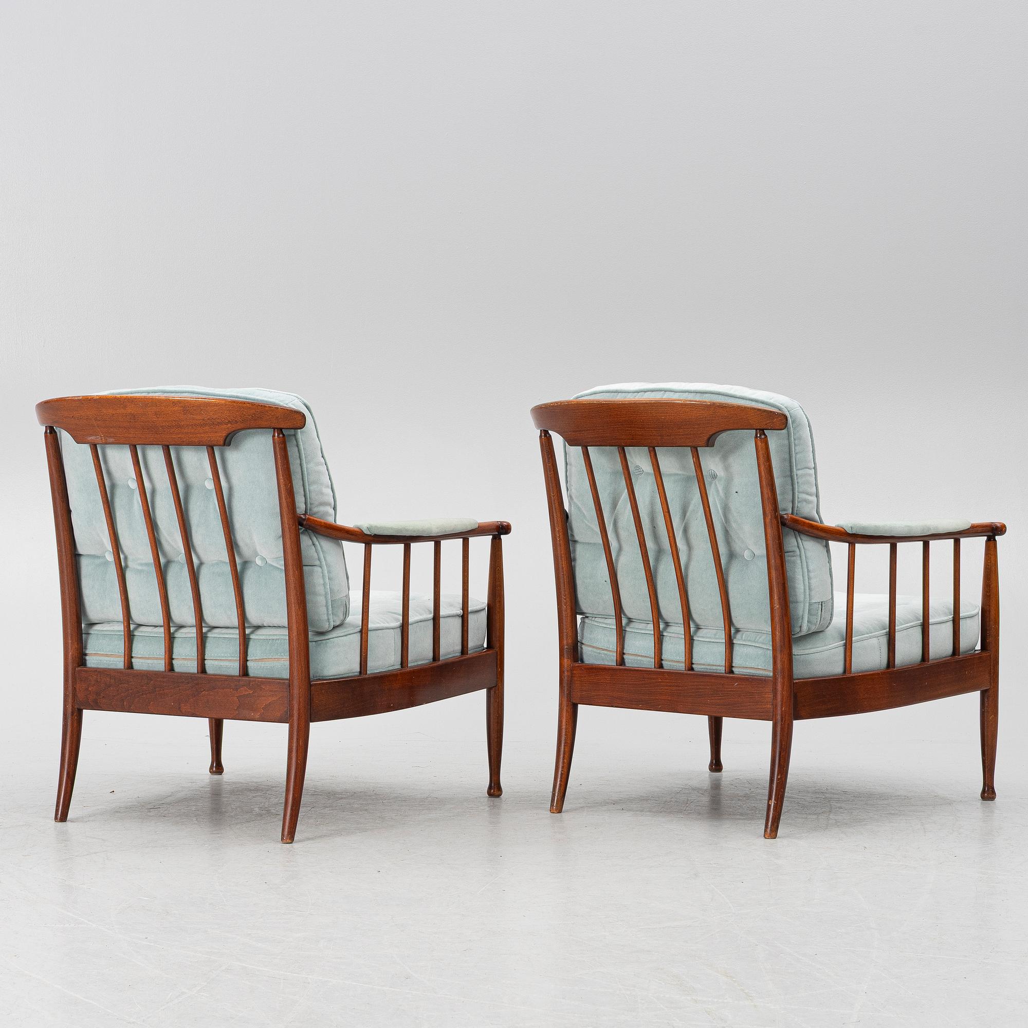Kerstin Hörlin-Holmquist, a pair of 'Skrindan' armchairs, second half of the 20th century.