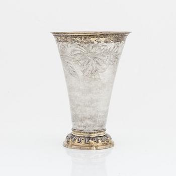 A Swedish 18th century parcel-gilt beaker, mark of Carl Klingwall, Västerås, 1783.