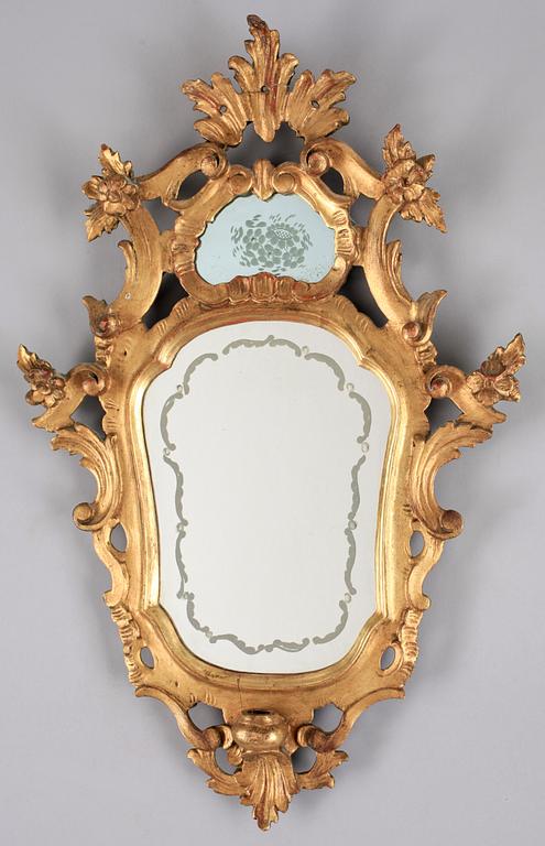 SPEGELLAMPETTER, ett par, rokokostil, 1900-tal.