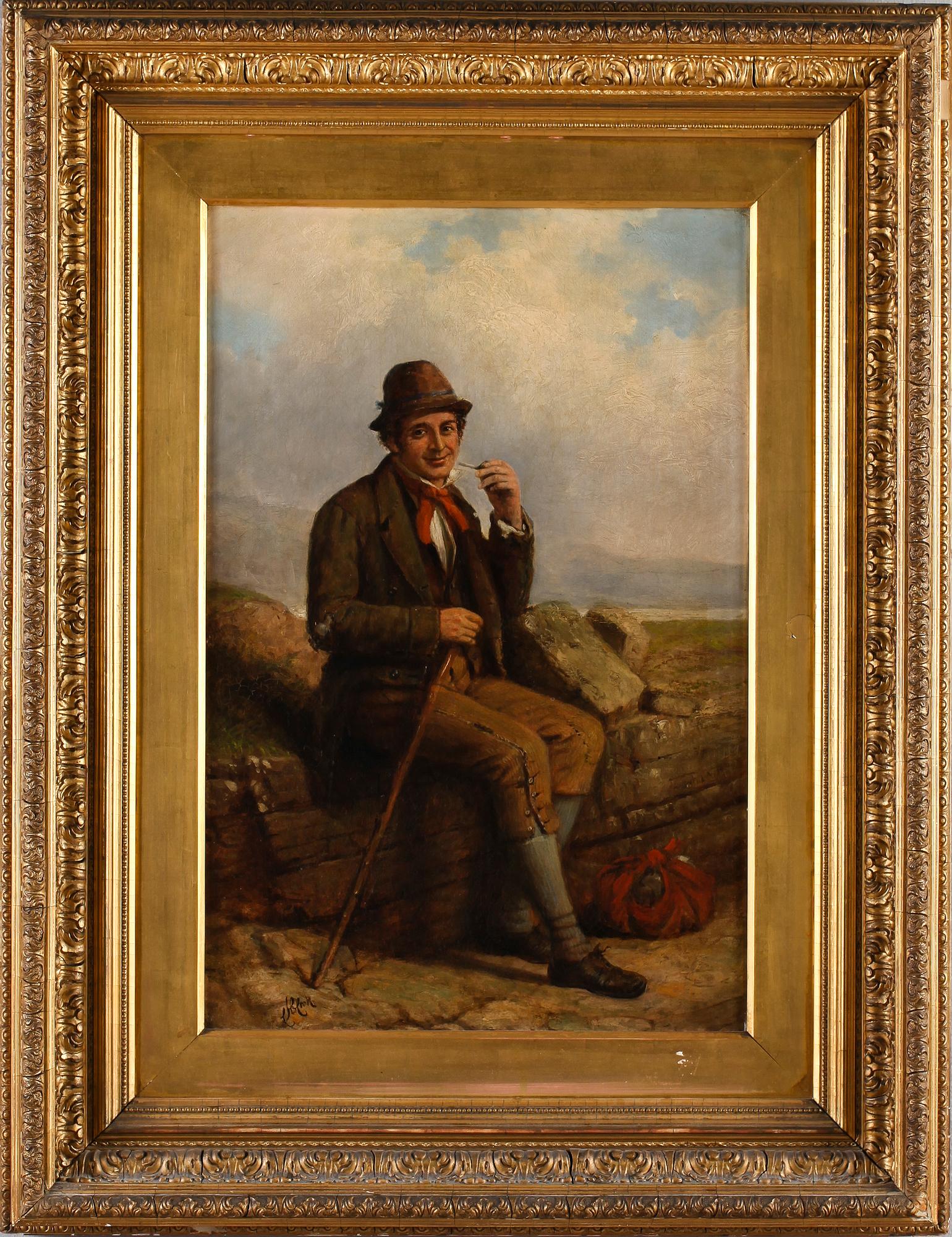 OKÄND KONSTNÄR, olja på duk, signerad, möjligen Cook, England, 1800-tal.