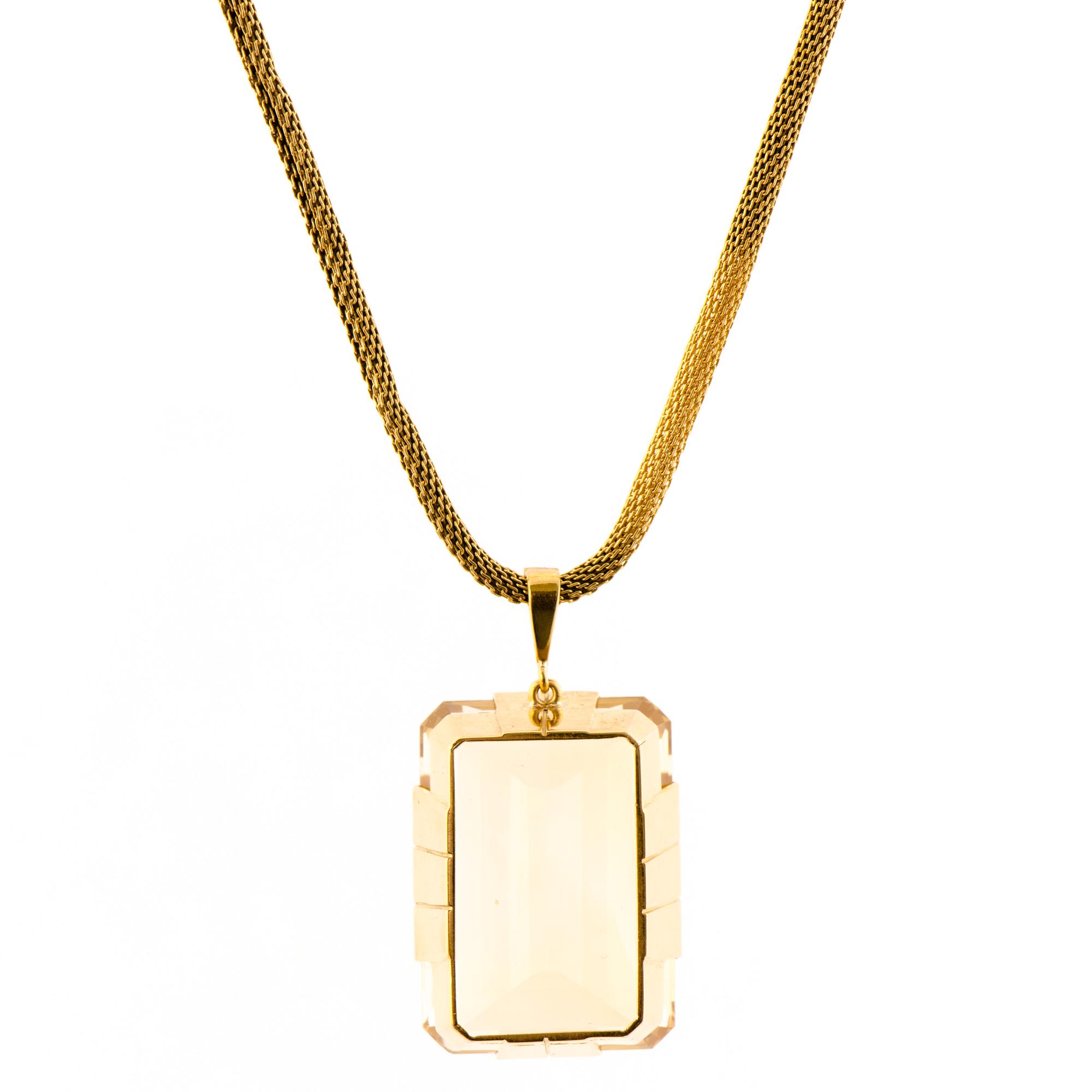 A PENDANT, facetted citrine, 18K gold. A. Tillander, Helsinki Finland 1960.