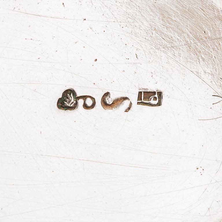 A cream jug and a sugar bowl, maker's mark of Petter Turulin, Sortavala 1824 and 1827.