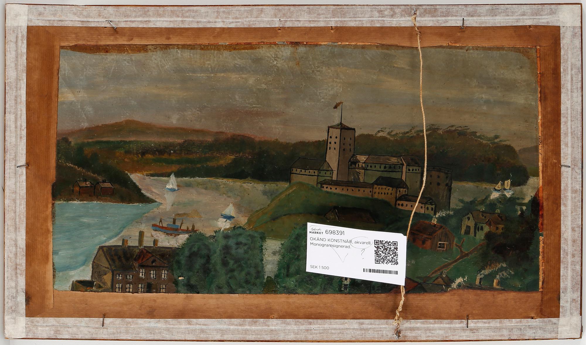 OKÄND KONSTNÄR, akvarell. Monogramsignerad och daterad 1905.