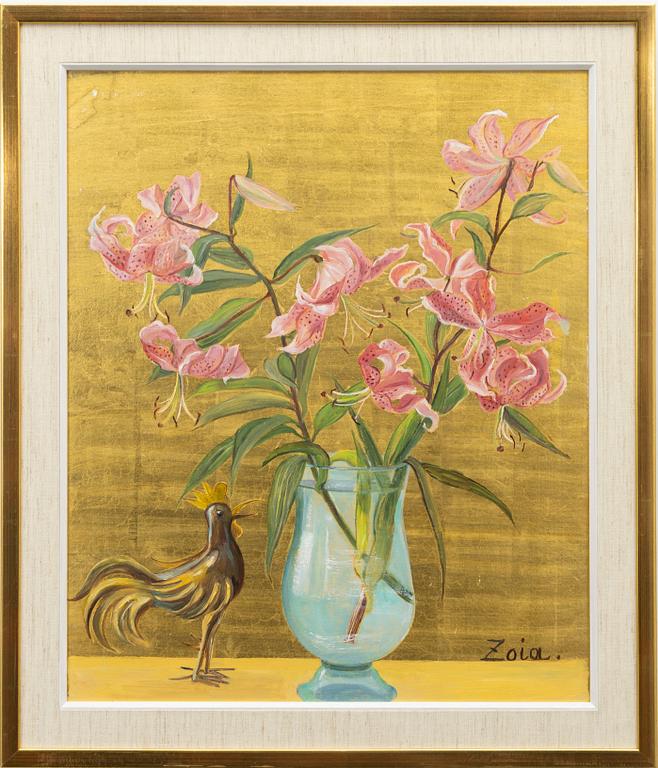 Zoia Krukovskya Lagerkrans, Still life with a hare and a rooster.