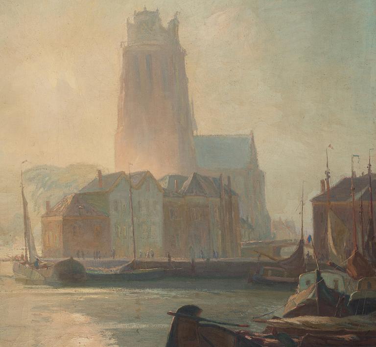 Gustave (Gustaf) Albert, The harbour in Dordrecht.