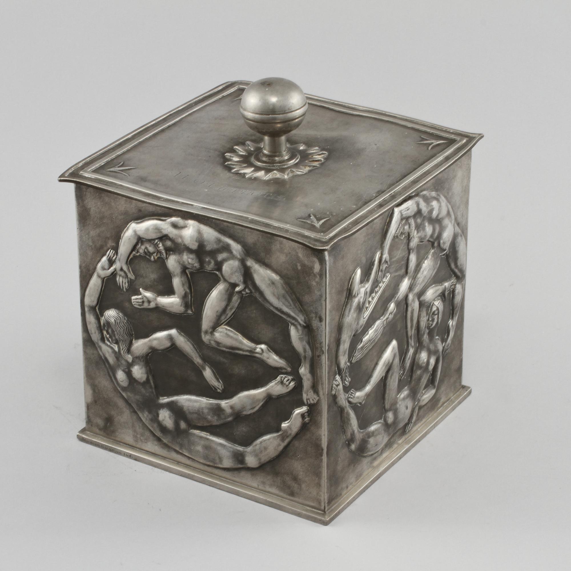 CIGARRBURK, tenn, troligen Nils Fougstedt, Herman Bergman Konstgjuteri, 1931.