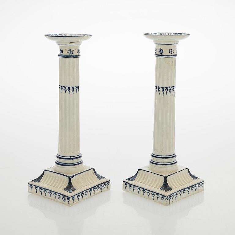 Wedgwood, ljusstakar, ett par, flintgods, tidigt 1800-tal.