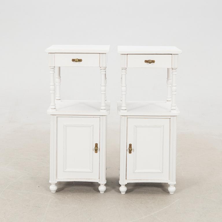 Bedside tables, a pair, first half of the 20th century.