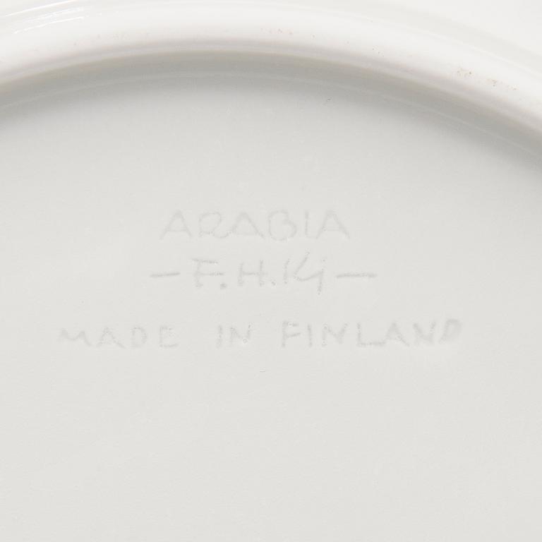 A 40-piece set of tableware in porcelain, signed F.H.Kj. Finland Arabia.