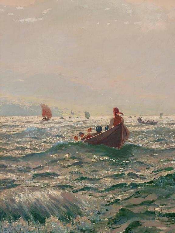 Hans Dahl, Crossing the fjord.