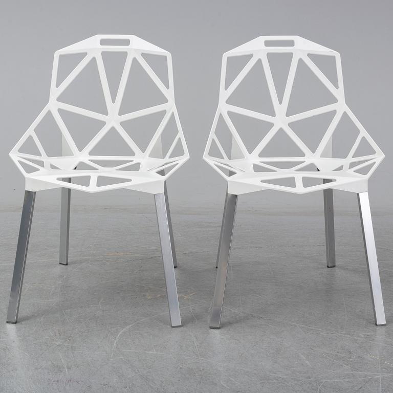 KONSTANTIN GRCIC, a pair of white aluminium "Chair one", Magis, Italien, 21st century.