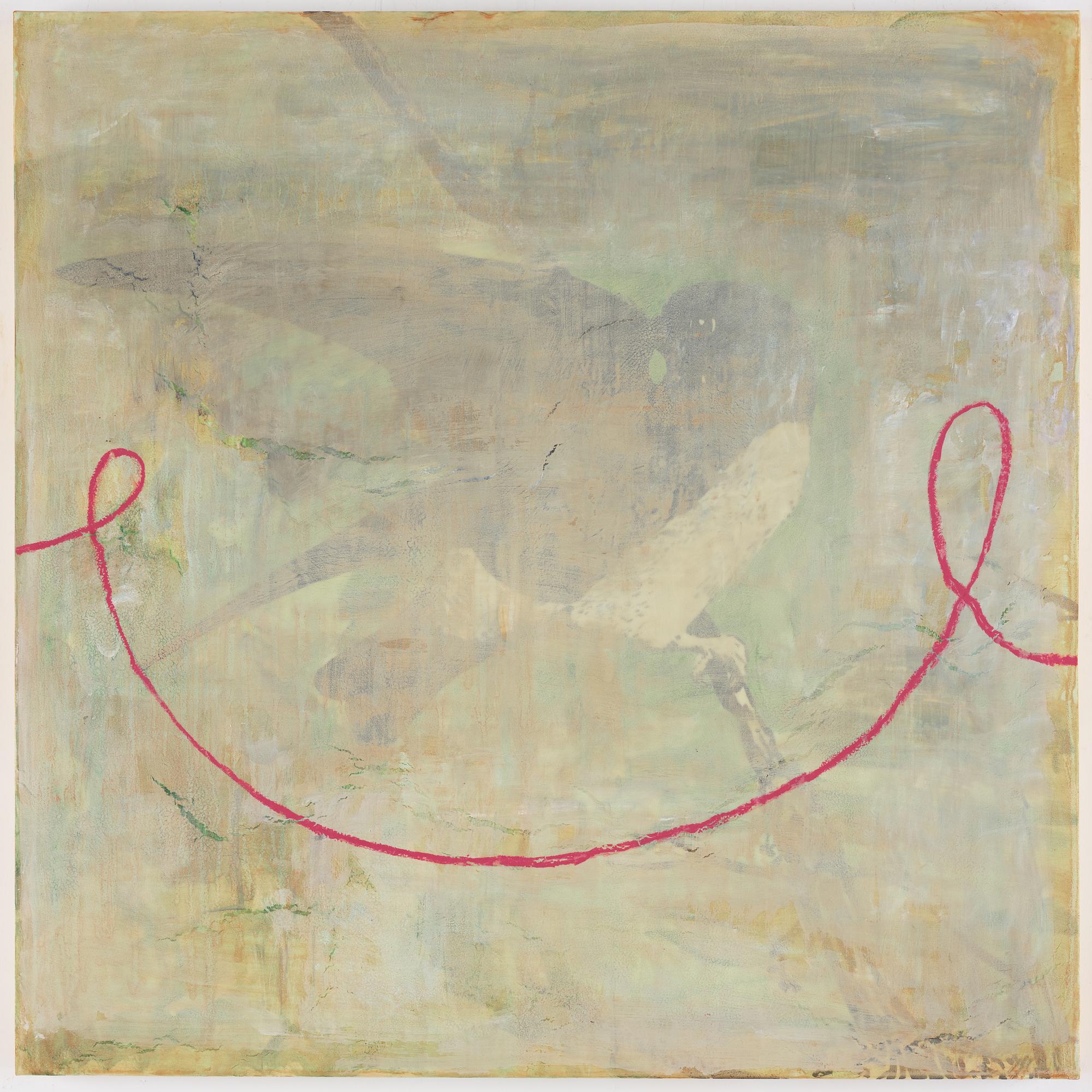 Jette L Ranning, signed and dated 2002 verso. Triptych. Oil on canvas.