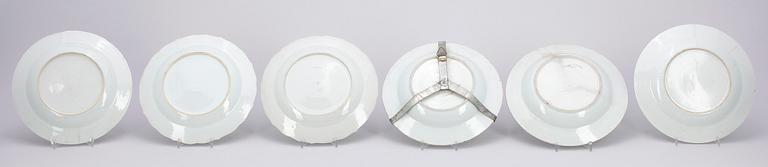 TALLRIKAR, 2+2+2, porslin, Qianlong, Kina 1700-tal.