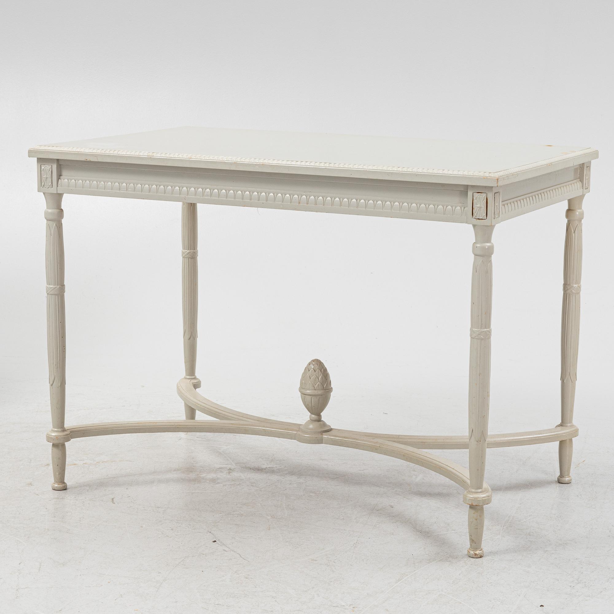A Gustavian style 6-piece furniture suite, P.A. Eklund Bispgården, mid 20th Century.