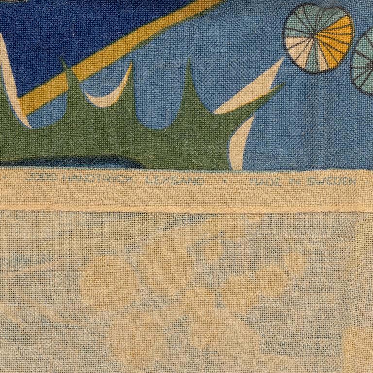 Dagmar Lodén, a pair of "tistlar" curtains, Jobs Handtryck, Sweden.