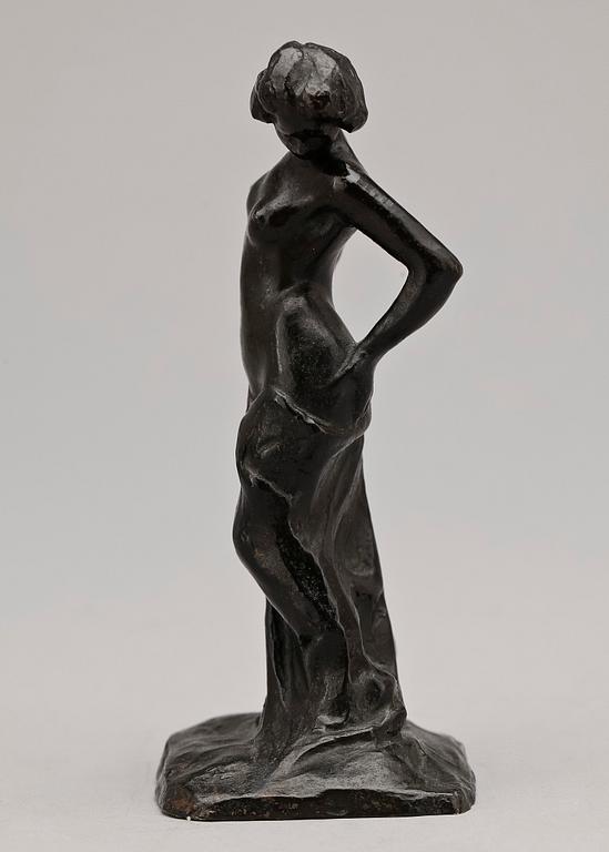 CARL ELDH, skulptur, patinerad brons Hjalmar Bergmans  Gjuteri, signerad.