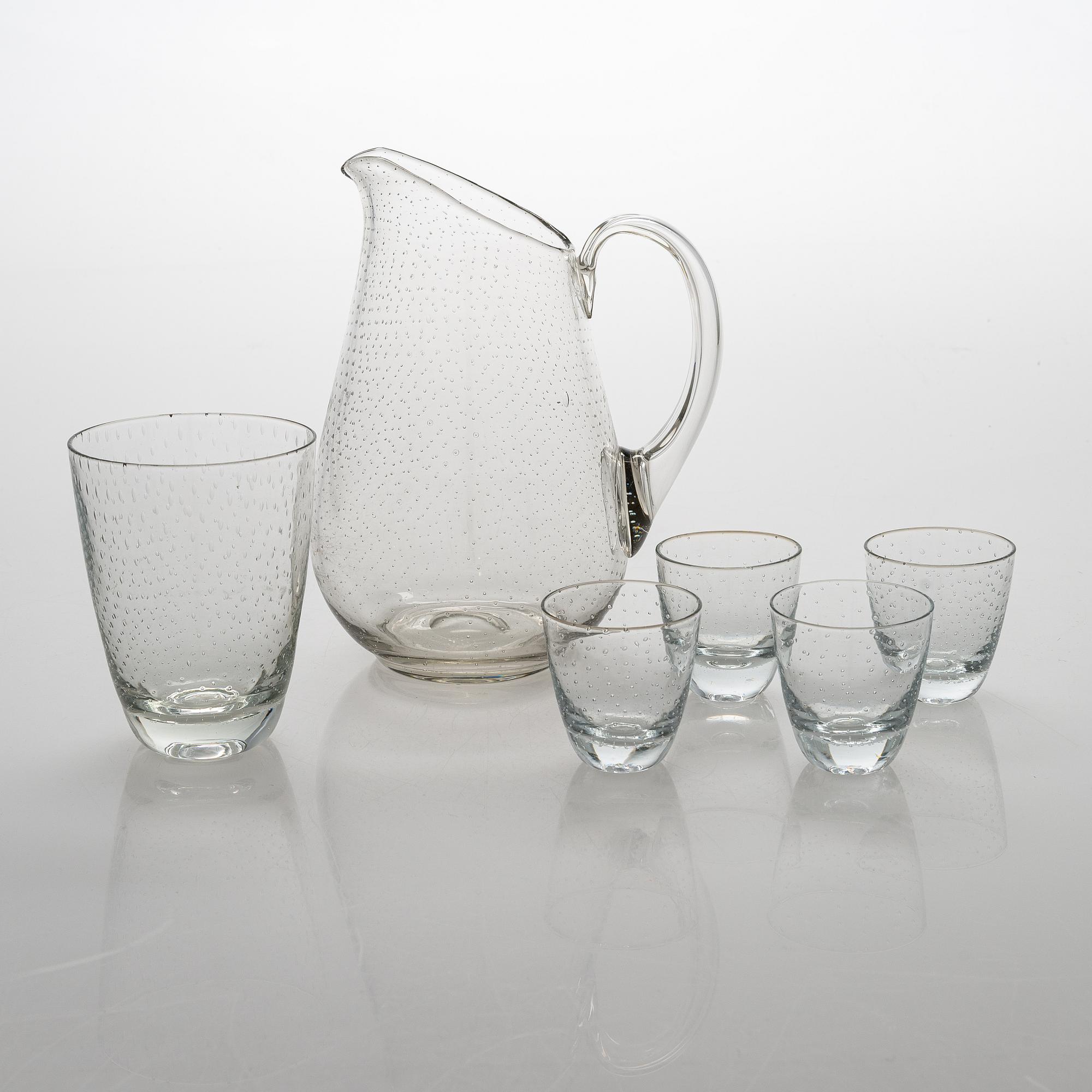 Gunnel Nyman, astiaston osia, 6 kpl, "Pore", malli 2723, Nuutajärvi 1900-luvun puoliväli.
