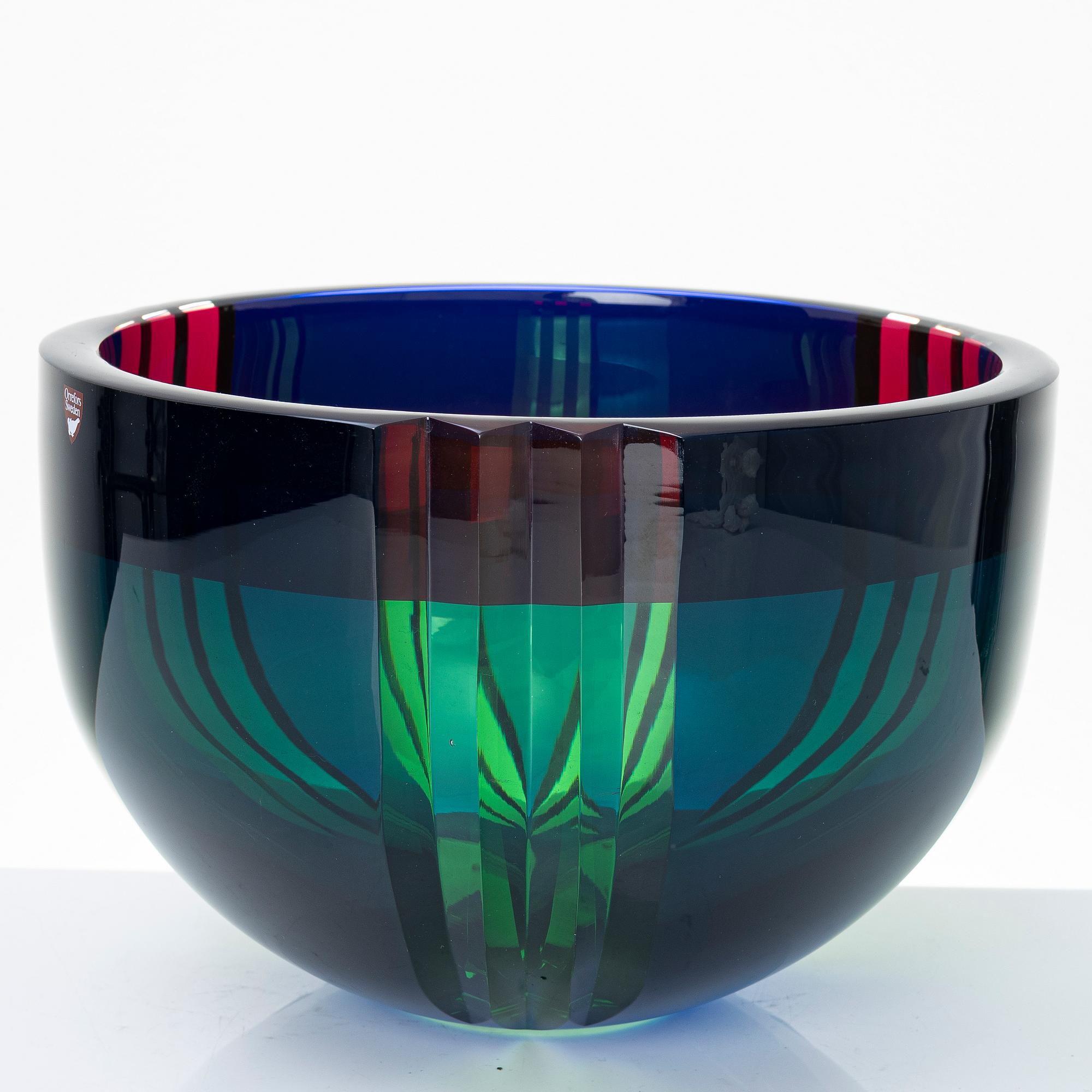 Erika Lagerbielke, skål, "Saragasso II", Orrefors Gallery 1988.