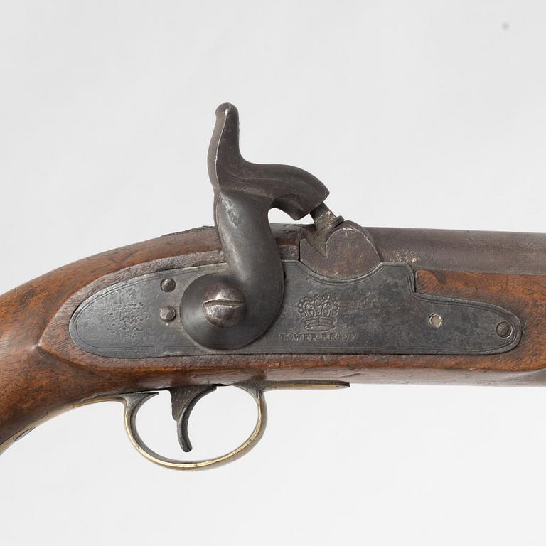 A British military percussion pistol, mid 19th century.
