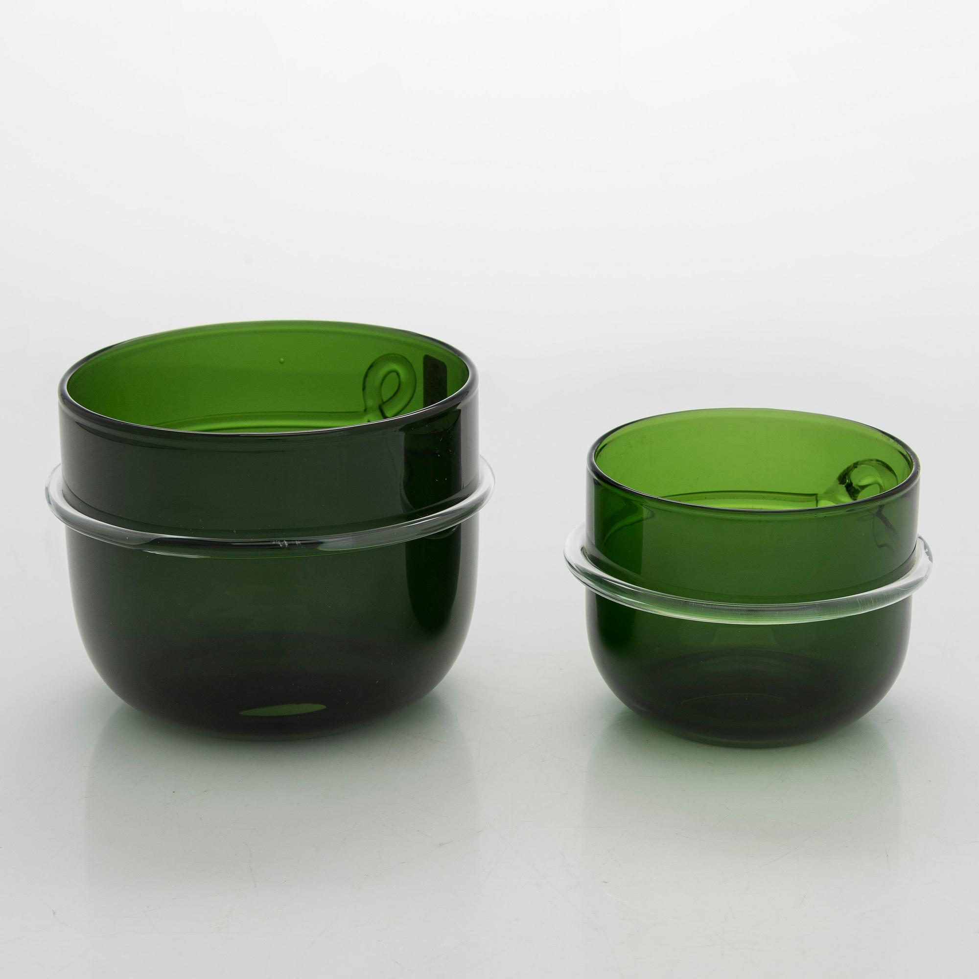 Michael Bang, six flower pots, Holmegaard, Denmark.