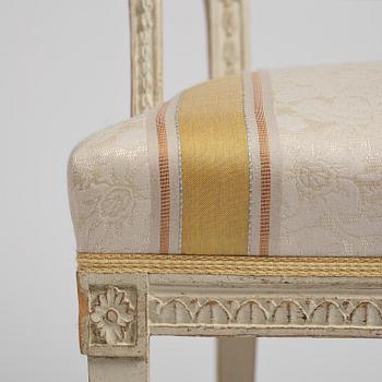 A matched pair of late Gustavian armchairs.