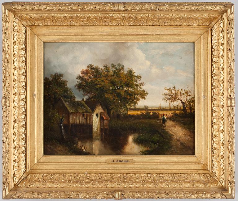 JOHN CROME, tillskr,  olja på duk, otydl sign, 1800-tal.