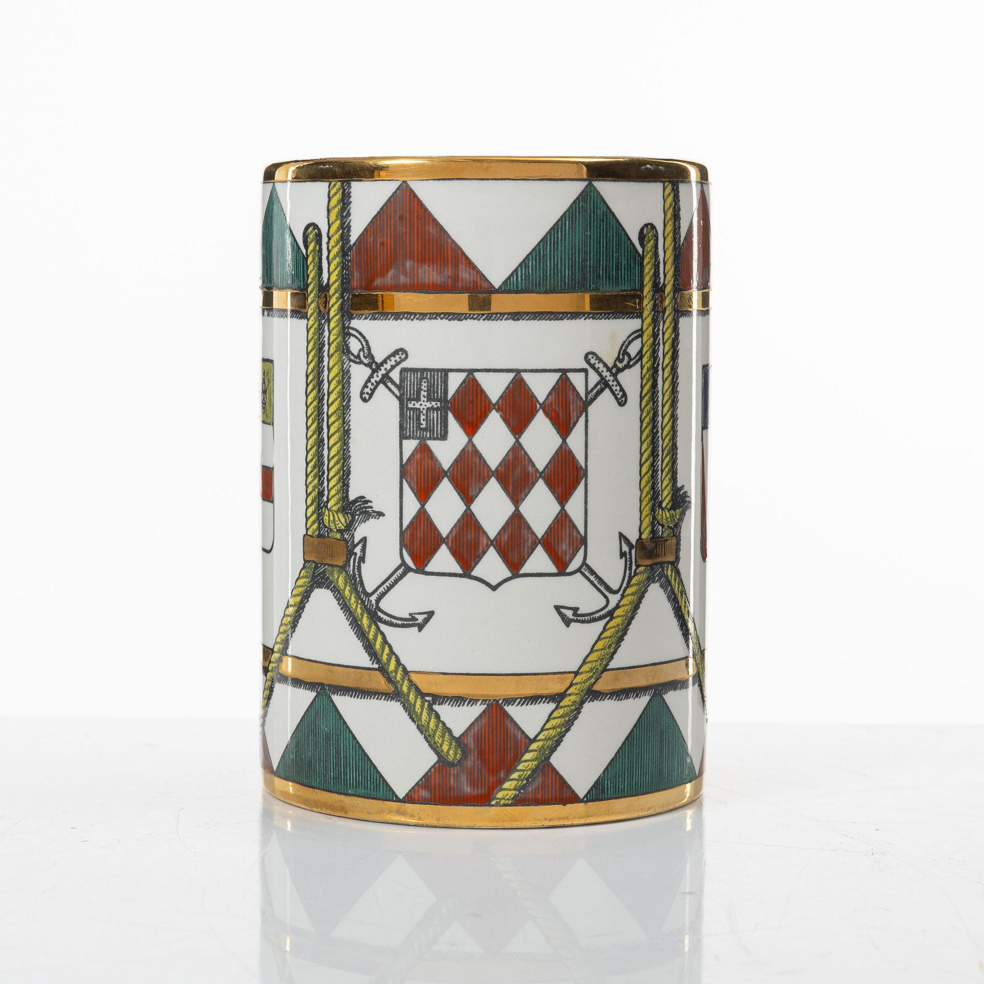 Piero Fornasetti, mug, porcelain, Italy.