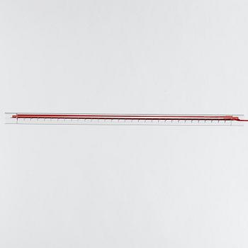 Sebastian Hepting, a 'Tubular Red Diffusor Red Cable' ceiling lamp, Ingo Maurer, Germany.