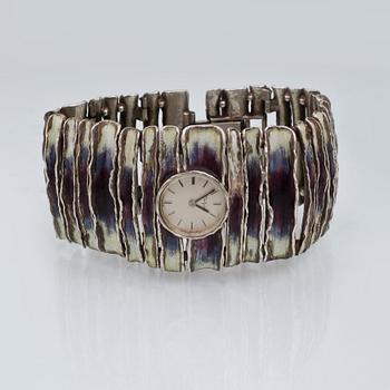 ARMBANDSUR, dam, silver, Valgine, totalvikt ca 95 g.