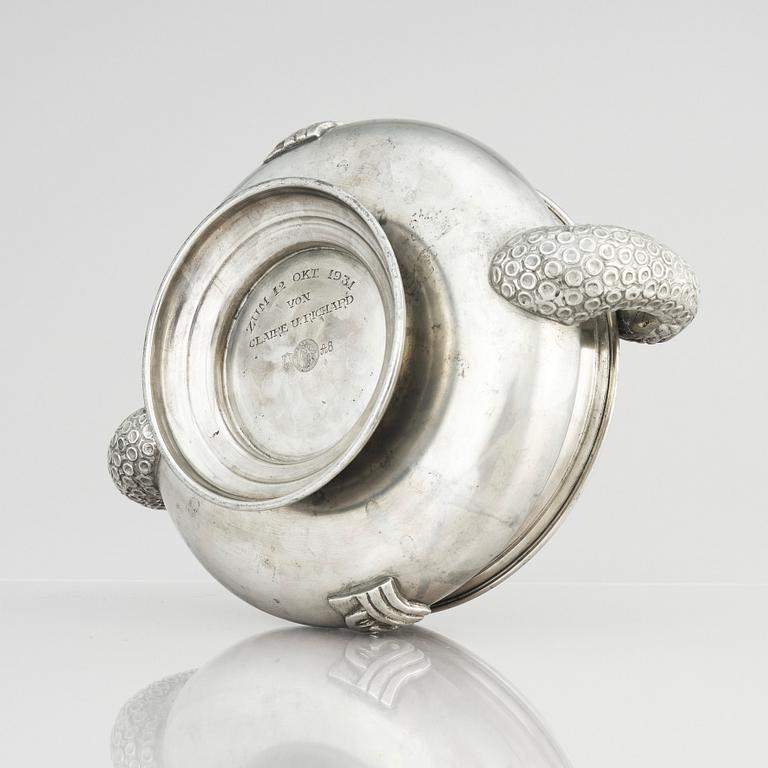 Anna Petrus, & Estrid Ericson, a pewter bowl with handles, Svenskt Tenn, Stockholm 1927.