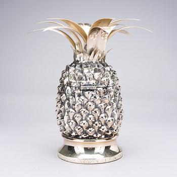 JÄÄPALA-ASTIA /SAMPPANJAJÄÄHDYTIN, hopeoitua metallia, Franco Lapini, Italia.