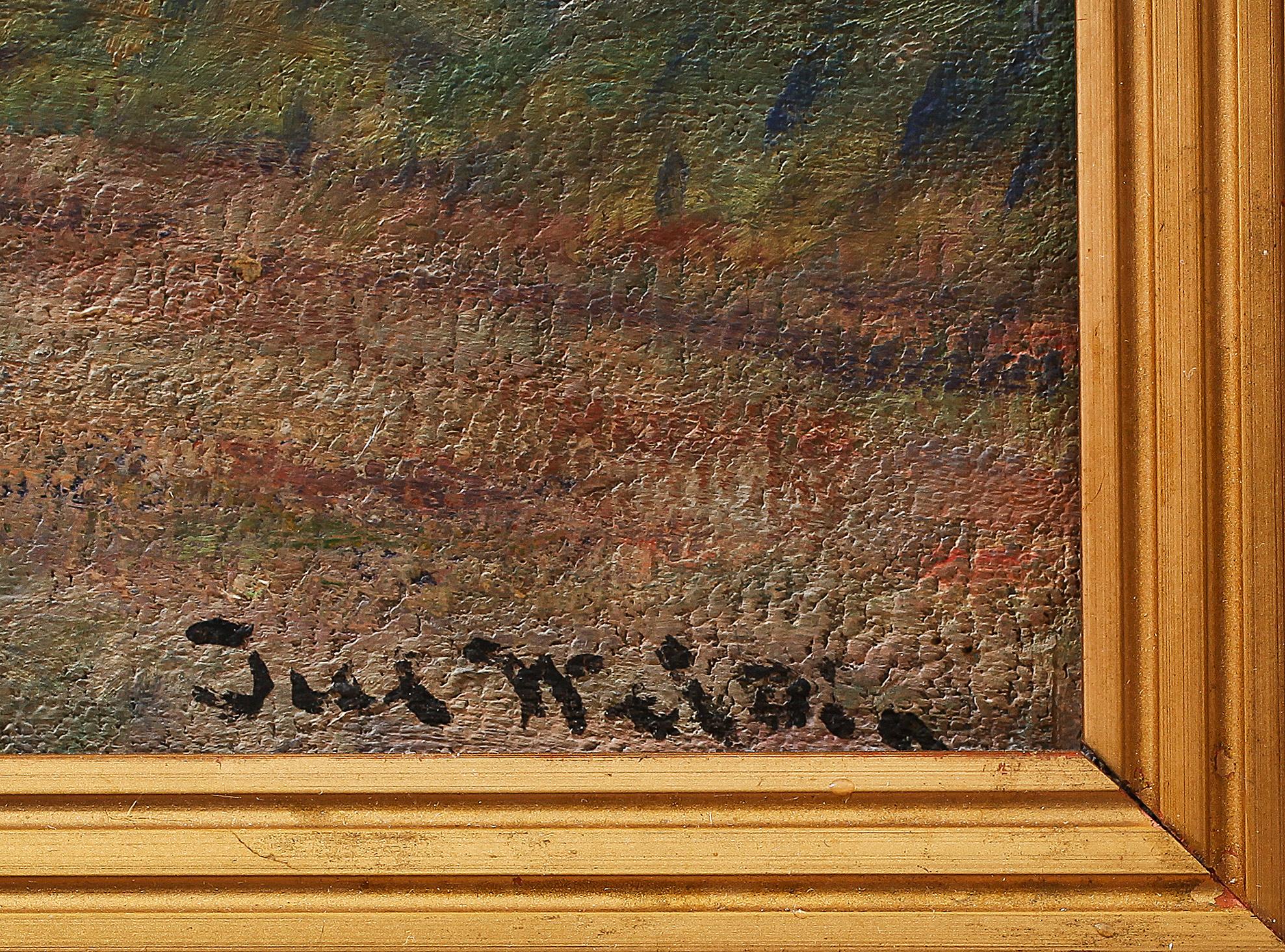 JULIUS WEIDIG, olja på pannå, sign.