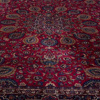 A CARPET, semi-antique, around 382 x 298 cm.